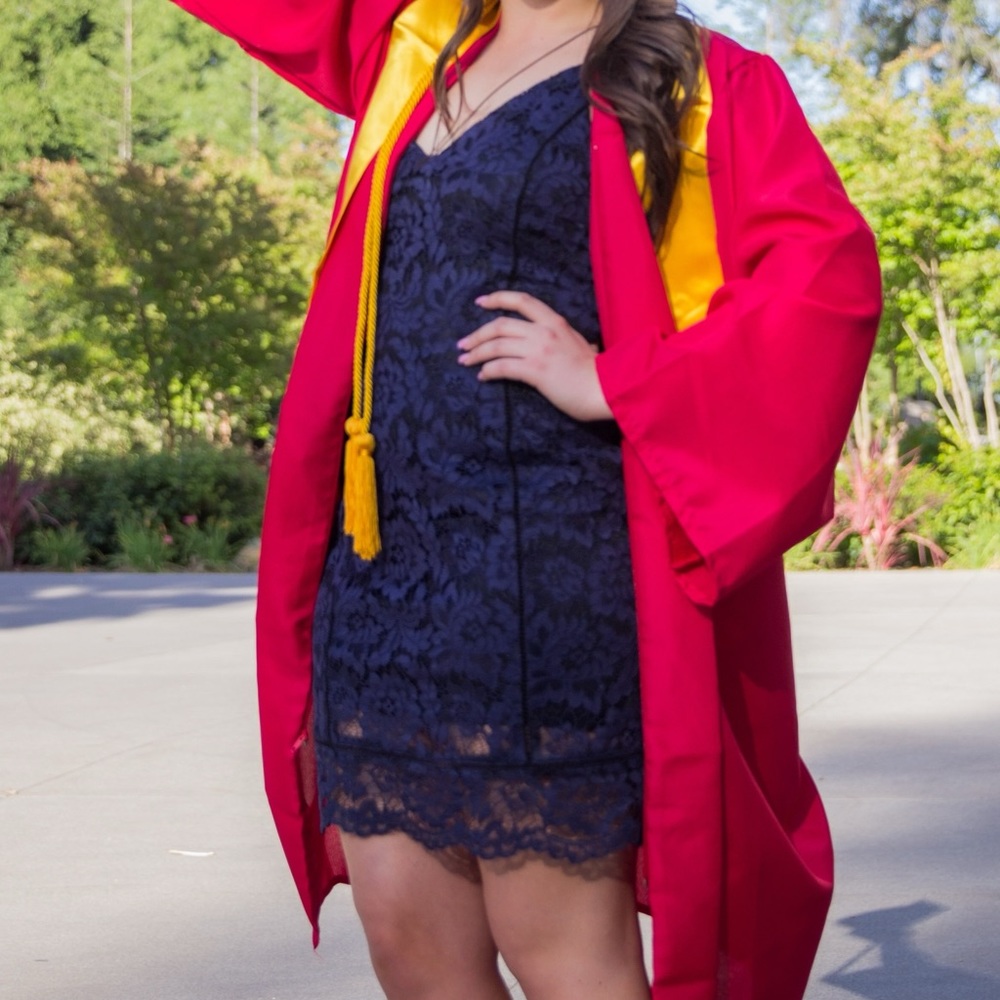 Astr Navy Blue Midi Dress